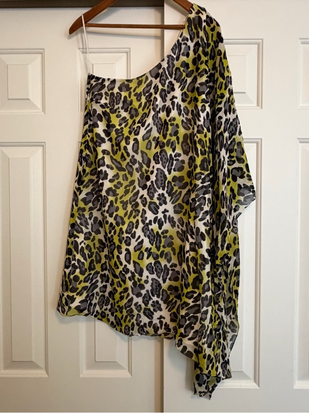 Jay Godfrey Silk One Shoulder Leopard Print Mini Dress, Size‎ 6, NWT, *Rare*